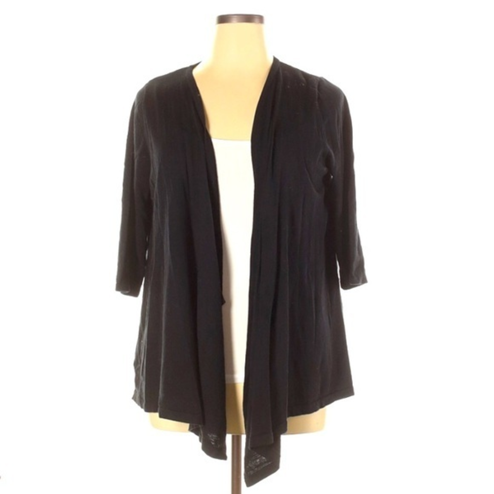Catherine’s 14/16W black zip back layered‎ open cardigan
